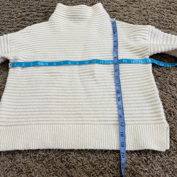 Madewell Belmont Mockneck Sweater Women's Size XS White Ribbed Wool Blend - Picture 5 of 5